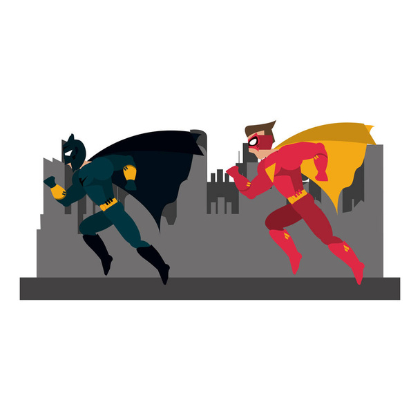 Superhéroes pareja personajes
 - Vector, Imagen