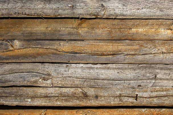 Structured Abstract texture of old wood. Rods and old weathered wood planks assembled in a flat background for creative design - Photo, Image
