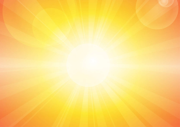 Vector : Sun and lens flare on orange background - Vector, Image