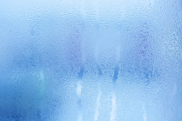 textura modré zapocené sklo - Fotografie, Obrázek