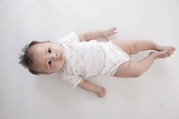 cute Asian baby girl on white background - Photo, Image