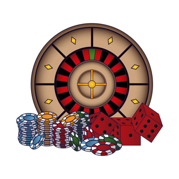 Παιχνίδια πόκερ και στοιχεία - Διάνυσμα, εικόνα