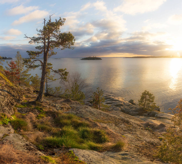 Wild beach a Ladoga-tó. Karélia. Oroszország - Fotó, kép