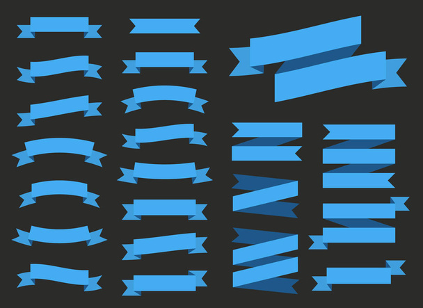 Набір стрічок банерів. Вінтажні стрічки банери ізольовані на фоні. Сині стрічки з грубим ефектом. Елементи дизайну. Векторні ілюстрації
  - Вектор, зображення