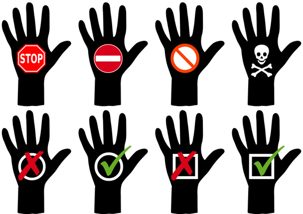 Mãos com ícones
 - Vetor, Imagem