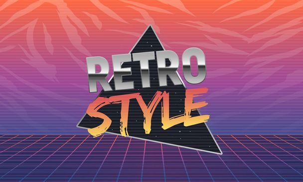 Poster in Retro style. Retro futuristic 80s background - Vetor, Imagem