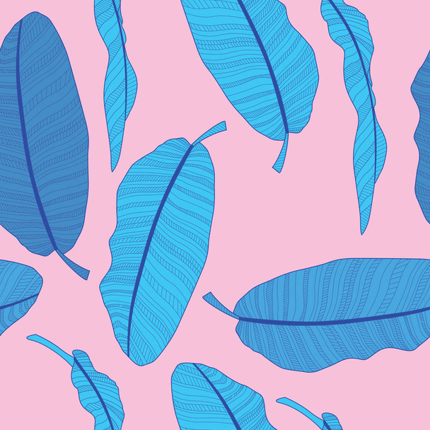 Abstract tropical palm  leaf seamless pattern background. Vector Illustration EPS10 - Vetor, Imagem