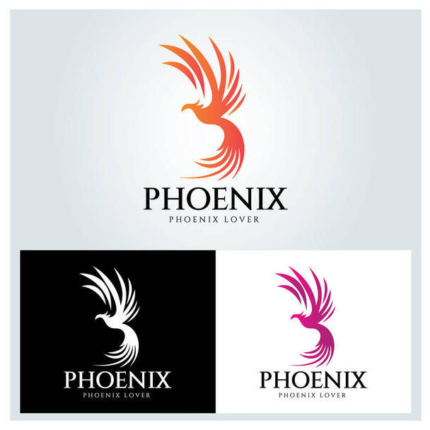 Шаблон логотипа Phoenix. Векторная иллюстрация - Вектор,изображение