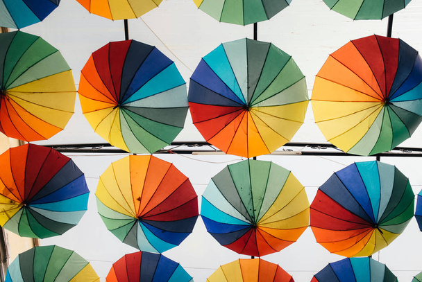 Colorful umbrellas on the street market in Goreme, Cappadocia - Photo, Image
