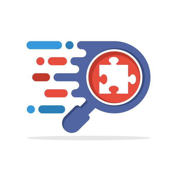 Vektor Illustration Symbol mit einem ansprechenden Analytics-Anwendungskonzept, um Problemlösungslösungen zu finden - Vektor, Bild