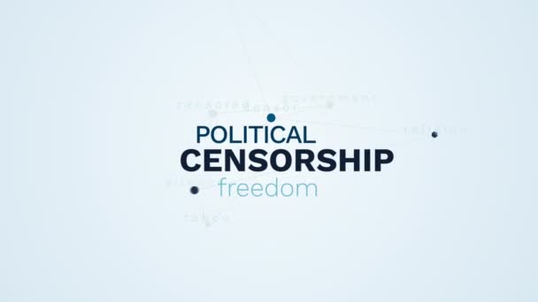 censura libertad política conflicto gobierno internet censura religión silencio tabú censurado palabra animada nube fondo en uhd 4k 3840 2160
. - Metraje, vídeo