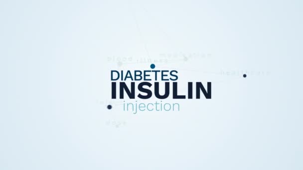 insulina diabetes inyección medicamentos crónicos enfermedad salud inyectar dosis sangre palabra animada nube fondo en uhd 4k 3840 2160
. - Metraje, vídeo