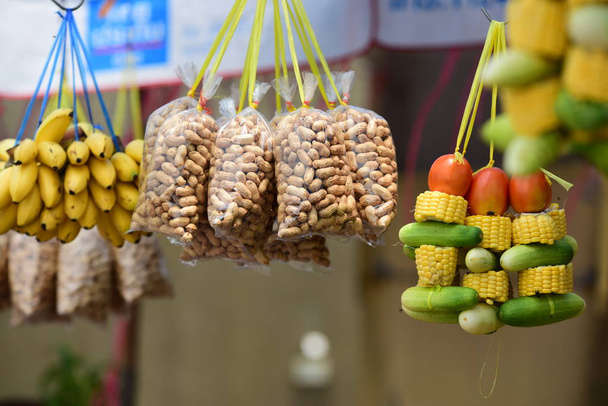The food for the monkeys living in the mountains near the city of Thailand - Photo, Image