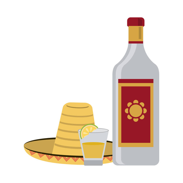Bebida mexicana de tequila
 - Vector, imagen