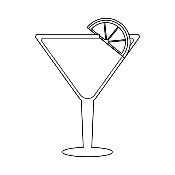 Φλυτζάνι κοκτέιλ ποτών με λεμόνι εικονογράφηση διάνυσμα γραφικού σχεδιασμού - Διάνυσμα, εικόνα