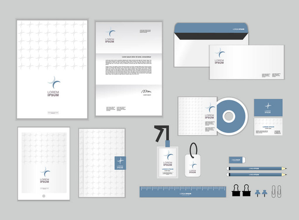 corporate identity template for your business includes CD Cover, Business Card, folder, ruler, Envelope and Letter Head Designs No. 13 - Vector, Image