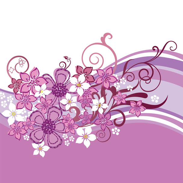 Pink floral banner isolated on white background - Vector, Image