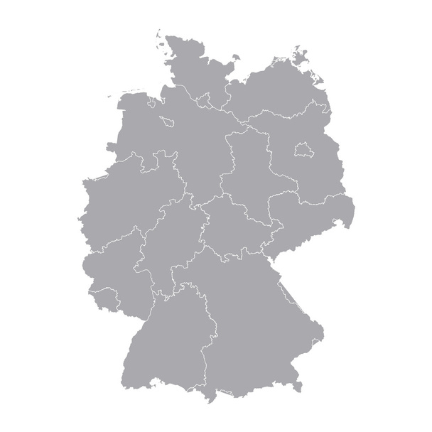 Alemania regiones tarjeta mapa vector geo mapa brd república federal de Alemania negro rojo y oro
 - Vector, Imagen