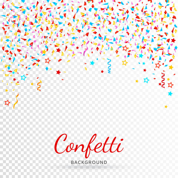 Bright colorful vector confetti background. All elements are on separate layers. Vector, illustration, eps 10 - Vector, Image