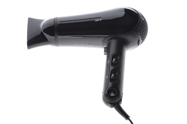 Hair dryer on white close up - Photo, Image