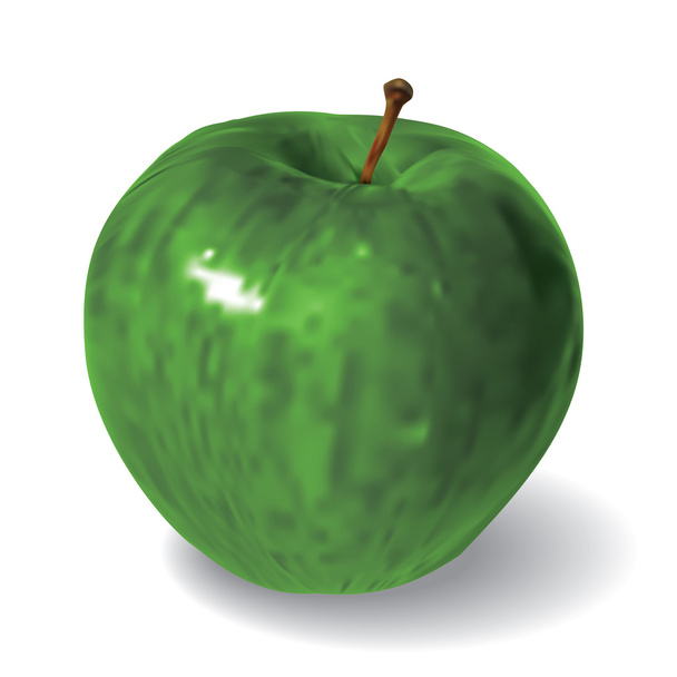 Yeşil Elma beyaz arkaplanda izole edildi - Vektör, Görsel