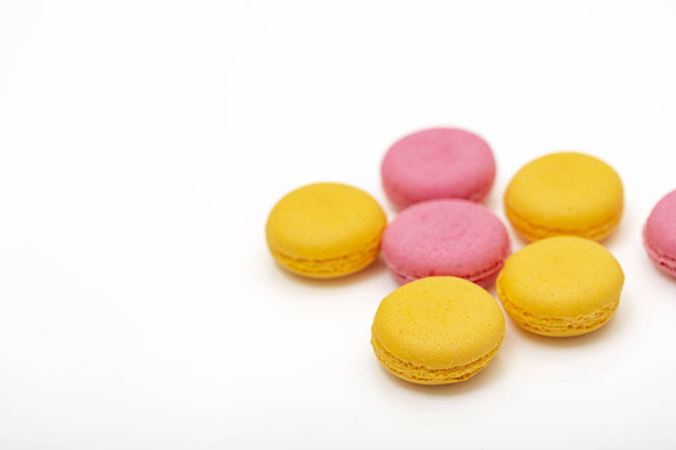 Colorful French Macaroons on the white background. - Foto, Bild