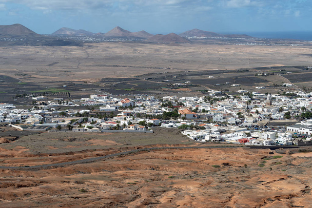 Teguise town view from Mount Guanapay, Lanzarote, Canary Islands - Фото, изображение