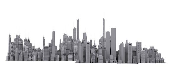 koncepcja miasta 3D modelu, architektura i budynków - Zdjęcie, obraz