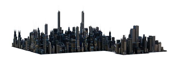 koncepcja miasta 3D modelu, architektura i budynków - Zdjęcie, obraz