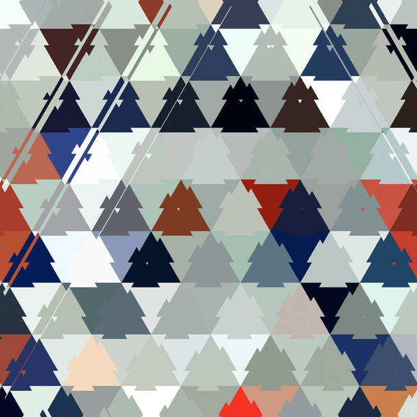 camouflage triangles continuous pattern in blue, grey and orange - Photo, Image