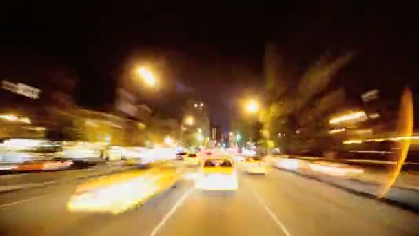 tijd lapse p.o.v rijden op nacht manhattan, ny, Verenigde Staten - Video