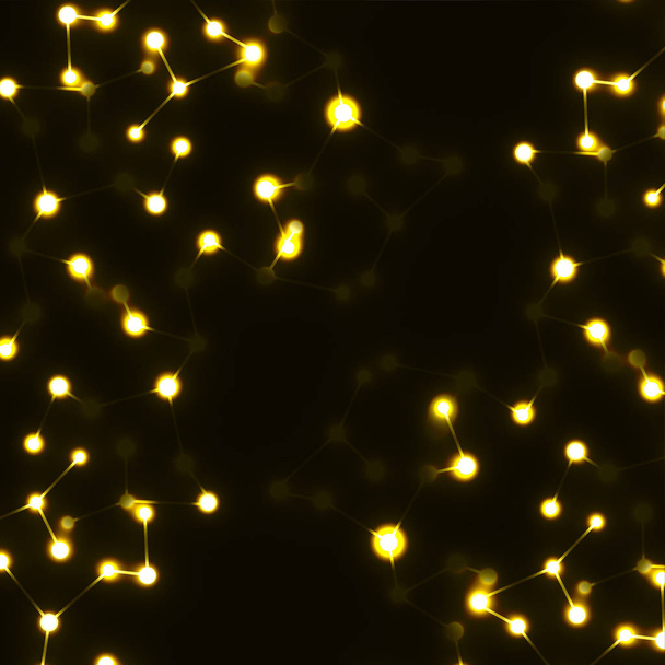 neonmolekulare Struktur der Dna, abstrakter, glühender Hintergrund - Vektor, Bild