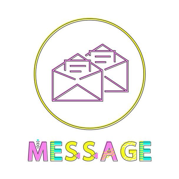 Message Mails in Envelopes Vector Illustration - Vektor, kép