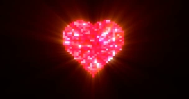 Pixel corazón en la pantalla de televisión digital sin fisuras
 - Metraje, vídeo