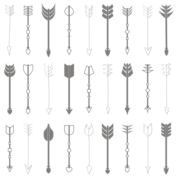 monochrome vector set with drawing arrows for your design - Vector, Image
