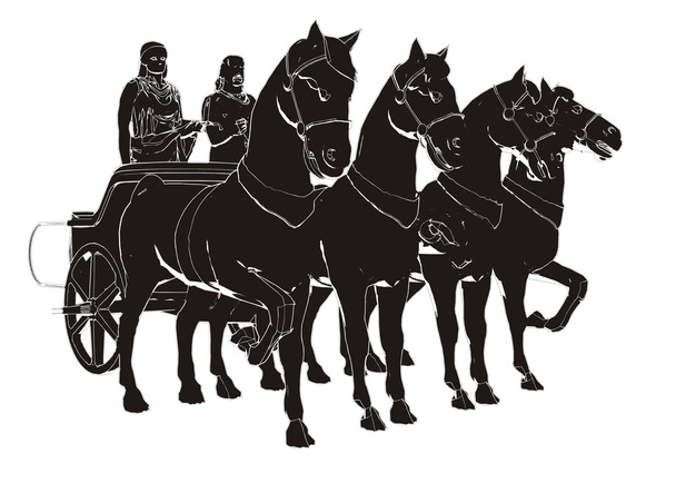 Carro antico con vettoriale a quattro cavalli
 - Vettoriali, immagini