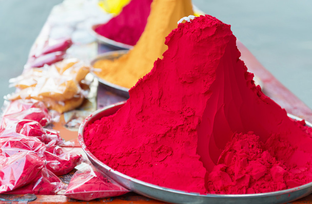 Piles and mounds of Indian colorful dye - 写真・画像
