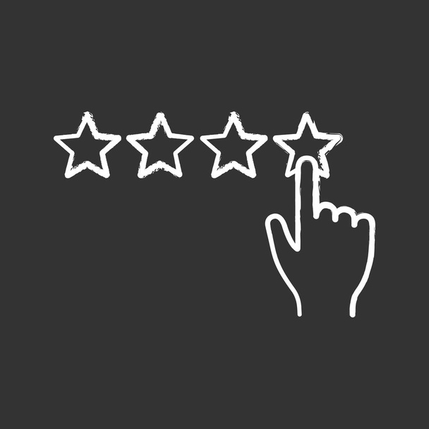 Five star rating chalk vector minimalistic icon - Vector, Image