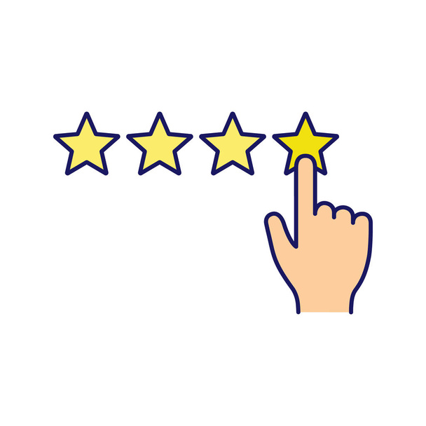 Five star rating color vector minimalistic icon - Vector, Image