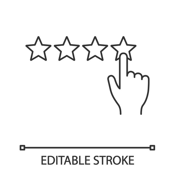 Five star rating linear vector minimalistic icon - Vector, Image
