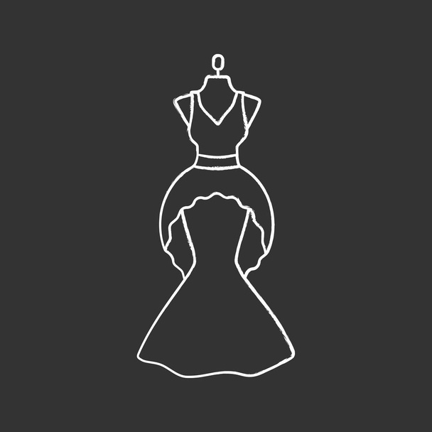 Ślub sukienka kreda minimalistyczny wektor ikona - Wektor, obraz