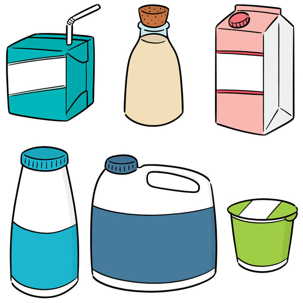 conjunto vetorial de produtos lácteos
 - Vetor, Imagem