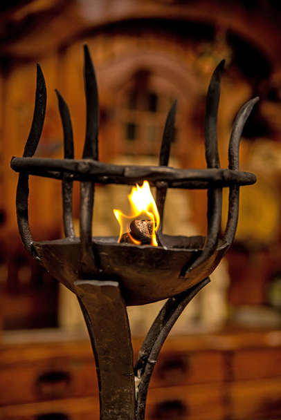 Olejová lampa na středověký pouliční trh - Fotografie, Obrázek