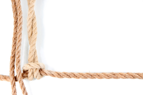 Frame composed of rope isolated on white - Φωτογραφία, εικόνα