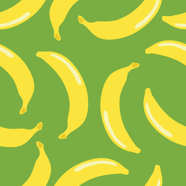 Banana modello senza cuciture stile vintage sul verde
 - Vettoriali, immagini