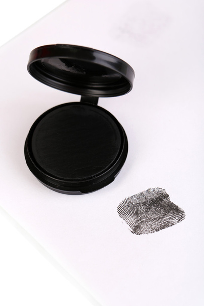 Fingerprint close-up isolated on white - Photo, Image