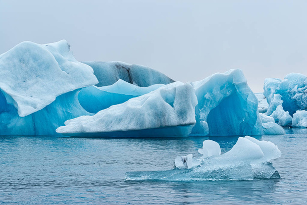 Icebergs in the Jokulsarlon's lake near Vatnajokull glacier, Iceland - Photo, Image