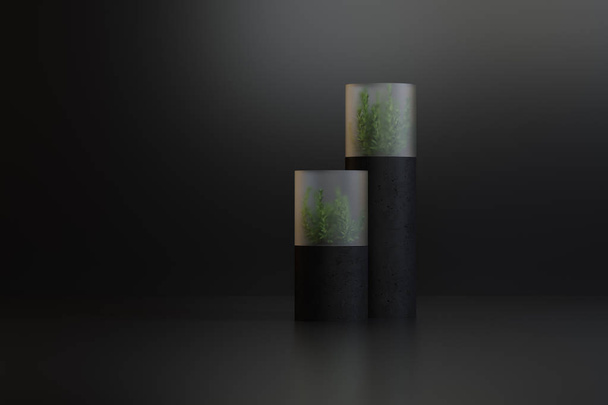 jarrón de planta decorativo de alta tecnología sobre un fondo de color
 - Foto, imagen