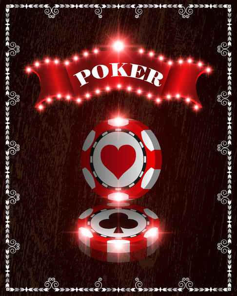 Vector casino poker chips, template for design backgrounds and banners. - Vector, Image
