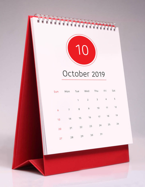 Simple desk calendar for October 2019 - Photo, image